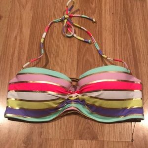 Multi color bandeau bikini top